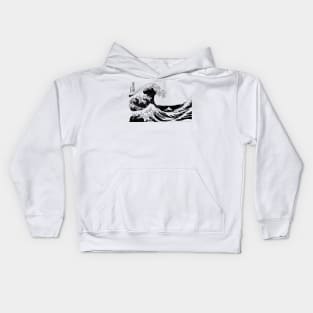 Retro Great Wave Off Kanagawa Kids Hoodie